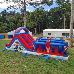 Parcours d'obstacles gonflable en PVC pour adultes, grand parc de jeux gonflable <span class=keywords><strong>Mario</strong></span> <span class=keywords><strong>Bros</strong></span>, utilisation commerciale EN14960 - Product Image 1