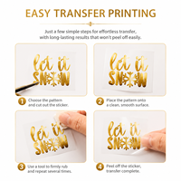 Autocollants décoratifs personnalisés écologiques en papier adhésif pour scrapbooking et journal, impression UV feuille d'or, résistants à l'eau