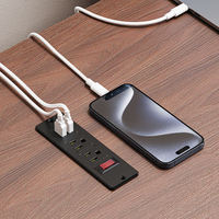 Anpassbare Steckdosenleiste mit USB-A und 2 AC-Steckdosen, Schaltersteuerung für Schreibtisch, Zuhause und Büro