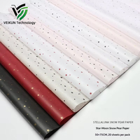 Papier de soie imprimé motif neige, poire, étoile, lune, pour emballage cadeau et bouquet de fleurs, anti-humidité, doré, 50x75cm, 20 feuilles