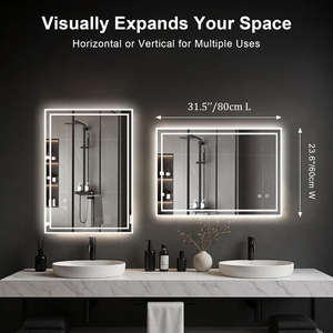 <span class=keywords><strong>Espejo</strong></span> de <span class=keywords><strong>Baño</strong></span> <span class=keywords><strong>con</strong></span> Luces LED de 60x80cm, Sensor Táctil, Antivaho, Montado en la Pared, Control de Brillo y Color, <span class=keywords><strong>Espejo</strong></span> Inteligente - Product Image 2