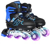 Patins à roulettes ajustables pour enfants Istaride, garçons, 4 roues, fermeture à lacets, multi-saisons
