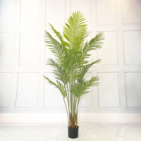 Vente en gros de plantes artificielles en plastique Dypsis Lutescens en pot, faux palmier décoratif d'intérieur, plantes simulées