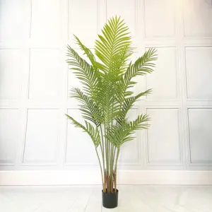 Vente en gros de faux arbre en plastique Dypsis Lutescens bonsaï pour décoration d'intérieur, palmier artificiel
