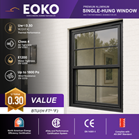 Fenêtre à double battant EOKO OEM pour projets résidentiels, double vitrage, insonorisée, fenêtres sur mesure