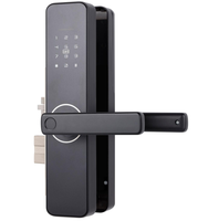 Cerradura Electrónica Inteligente para el Hogar con Diseño Moderno y Simple, con Manija y Bloqueo Inteligente, Funciona con 4 Pilas Alcalinas AA, Color Negro, WIFI