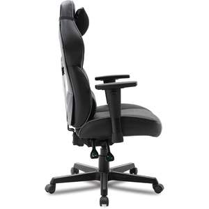 Chaise de jeu ergonomique de style racing Alera, supporte 275 lb, hauteur d'assise 15,91 po, 19,8 po, garniture en PU noir/gris, assise/dossier en métal - Product Image 2