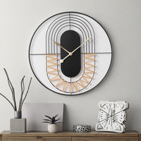 Jam Dinding Digital Besi Art Deco Modern dengan Tampilan Jarum, Dioperasikan dengan Baterai, Warna Dapat Disesuaikan, Dekorasi Rumah Ruang Tamu