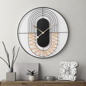 นาฬิกาแขวนผนังดิจิ<span class=keywords><strong>ต</strong></span>อลเหล็กสไตล์อาร์<span class=keywords><strong>ต</strong></span>เดโคสมัยใหม่ พร้อมเข็มแสดงเวลา ใช้พลังงานจากแบต<span class=keywords><strong>เต</strong></span>อรี่ ปรับแต่งสีได้ <span class=keywords><strong>ต</strong></span>กแ<span class=keywords><strong>ต</strong></span>่งบ้าน ห้องนั่งเล่น - Product Image 1