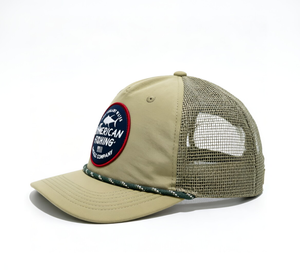 Sombrero de rendimiento de 5 paneles con logotipo personalizado de alta calidad, parche bordado, gorra de pescador, gorras de béisbol de cuerda para exteriores verde oliva para Unisex - Product Image 2