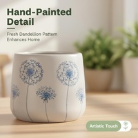 Pot de fleurs moderne en céramique émaillée, léger, durable, de petite taille, pour une utilisation en intérieur/au bureau, pour les fleurs/plantes vertes