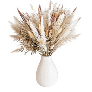 Bouquet de fleurs séchées et préservées, mixtes, vintage, haut de gamme, naturelles, moelleuses, douces, faites à la main, écologiques, pour mariage, maison, salon - Product Image 3