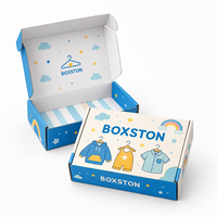 Boîte d'emballage pour vêtements pour enfants haut de gamme, imperméable, personnalisée, en matériaux recyclés, avec doublure en éponge, impression couleur, boîte en carton ondulé pour chaussettes