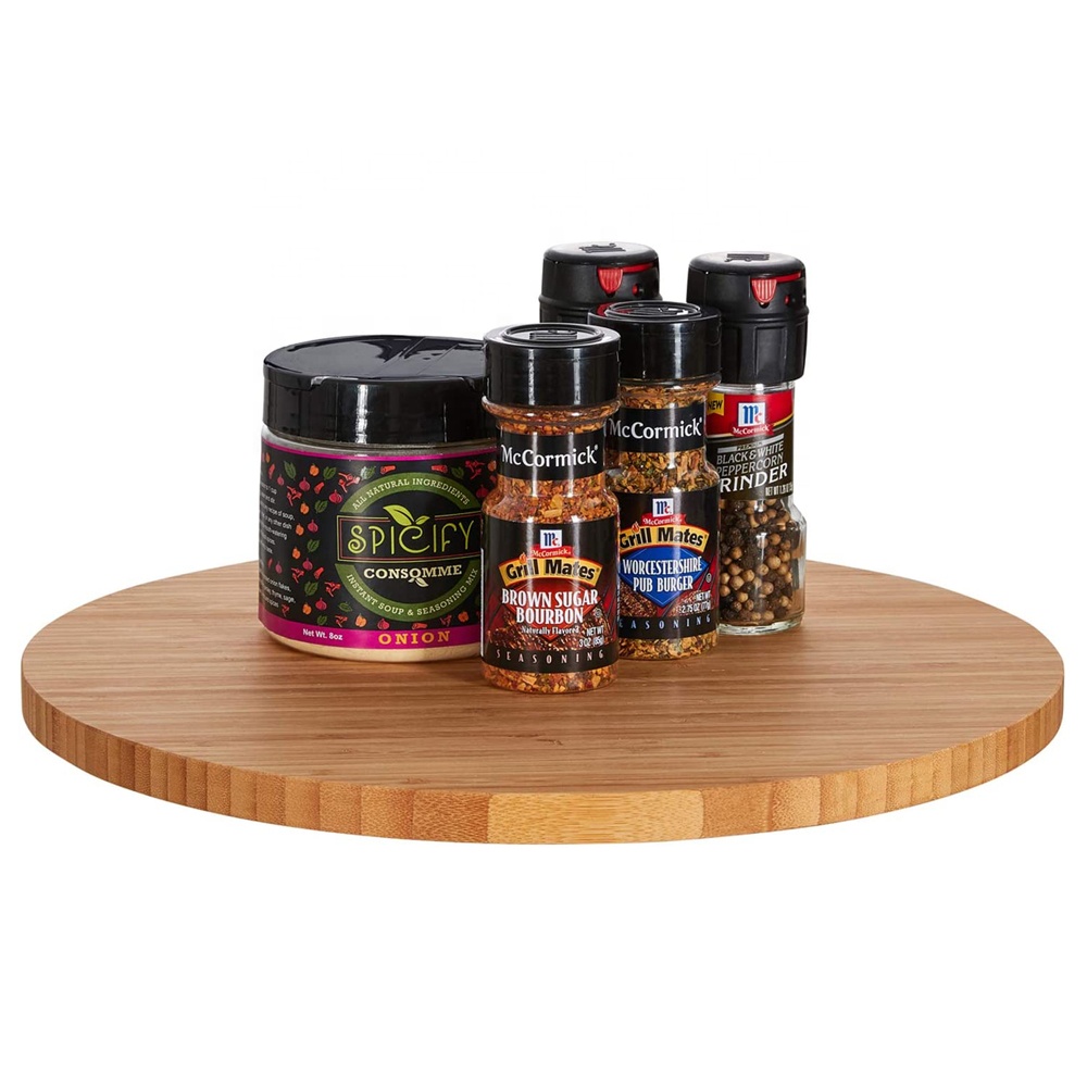 Бамбуковый деревянный кухонный вращающийся ленивый Сьюзен поворотной платформы вращающийся дисплей лотки Организатор