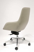 Chaise de bureau pivotante confortable en cuir PU à dossier moyen, vente en gros