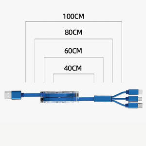 厂家直销 3 合 1 可伸缩 1M 便携式 USB 快速充电数据线 PVC 适用于 Android IOS 带定制徽标 适合送礼 - Product Image 4