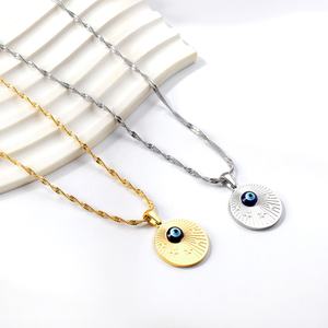Costume Small Star <b>Blue</b> Eyes Roundness Pendant Necklace Jewelry Chain Necklaces for Women - Product Image 4