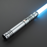 Sabre laser écologique avec poignée vide, accessoire de combat robuste pour duels, sabre laser RGB LED clignotant arc-en-ciel, jouet sabre laser à effets de choc fantôme