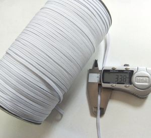 Cordon élastique tressé plat blanc en polyester haute résistance avec boucle réglable 3mm 4mm 5mm pour boucles d'oreilles - Product Image 3