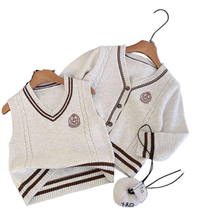 <span class=keywords><strong>Gilet</strong></span> <span class=keywords><strong>en</strong></span> tricot polyvalent pour enfants, cardigan sans manches, <span class=keywords><strong>gilet</strong></span> boutonné, vêtement d'extérieur décontracté pour garçons, haut pour l'automne et l'hiver - Product Image 1