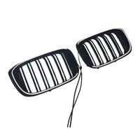 Grille de pare-chocs avant ABS noir brillant Double ligne avec lumière LED pour Bmw X3 G01 2018-2021