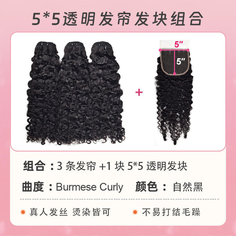 Combinaison de rideaux de cheveux transparents 55