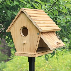 Houten Vogelnest Hangend Vogelhuisje Nestkast Voor Wilde Vogel Miniatuur Huis Houten Buiten Vogelhuis - Product Image 4