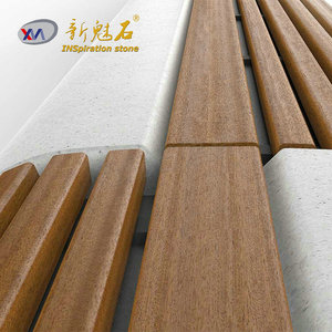 Nuevos materiales de construcción de piedra, banco de hormigón GRC XMS001 para parques y plazas interiores y exteriores - Product Image 4