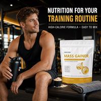 Poudre de Prise de Masse Nutritionnelle Fitness en Sachet Doypack, Marque Blanche, 580 Calories, 30g Protéines, 100g Glucides, 907g