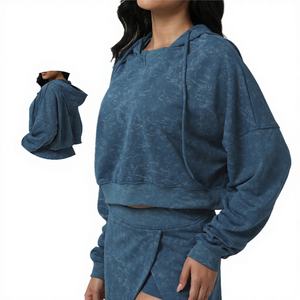 Conjuntos de 2 Piezas para Mujer Otoño, Talla XL, Falda de Tenis con Capucha, Conjuntos de Gimnasio y Fitness, Logotipo Personalizado, Transpirable, Ecológico, Diseño Sólido - Product Image 4