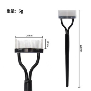 Eyelash Comb U Shape Steel Needle Eyebrow <b>Brush</b> Plastic Handle Portable <b>Makeup</b> Tool For Eyelash And Eyebrow Grooming - Product Image 2