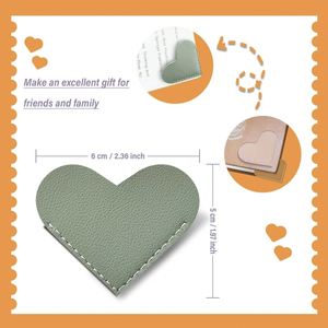 Marcapáginas de Cuero PU en Forma de Corazón a Precio Económico, Ideal para Estudiantes, Regalos, Protector de Esquinas de Libros - Product Image 3