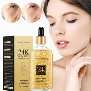 Hot Sales Private Label 99.9% Pure Natural Organic Skin Care Face Serum Firmness Anti Wrinkle 24k Gold Serum