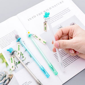 Penna Gel Creativa a Forma di Cactus con Nastro 0.38mm Penna Gel per Studenti Strumento di Scrittura Penna Nera per Firma Forniture per Scuola e Ufficio - Product Image 4