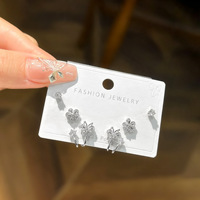 Orecchini di Lusso in Ottone Placcato Oro con Perno in Argento 925, Set con Zirconi Micro-Incastonati, Una Confezione Contiene Tre Paia, Orecchini di Alta Gamma per Donna