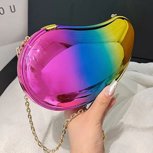 Novedad <span class=keywords><strong>de</strong></span> verano, bolso con forma <span class=keywords><strong>de</strong></span> <span class=keywords><strong>Mango</strong></span> dorado plateado para mujer, bolso <span class=keywords><strong>de</strong></span> <span class=keywords><strong>mano</strong></span> <span class=keywords><strong>de</strong></span> noche con láser, monederos pequeños para fiesta <span class=keywords><strong>de</strong></span> boda, bolso <span class=keywords><strong>de</strong></span> <span class=keywords><strong>mano</strong></span> para mujer - Product Image 1