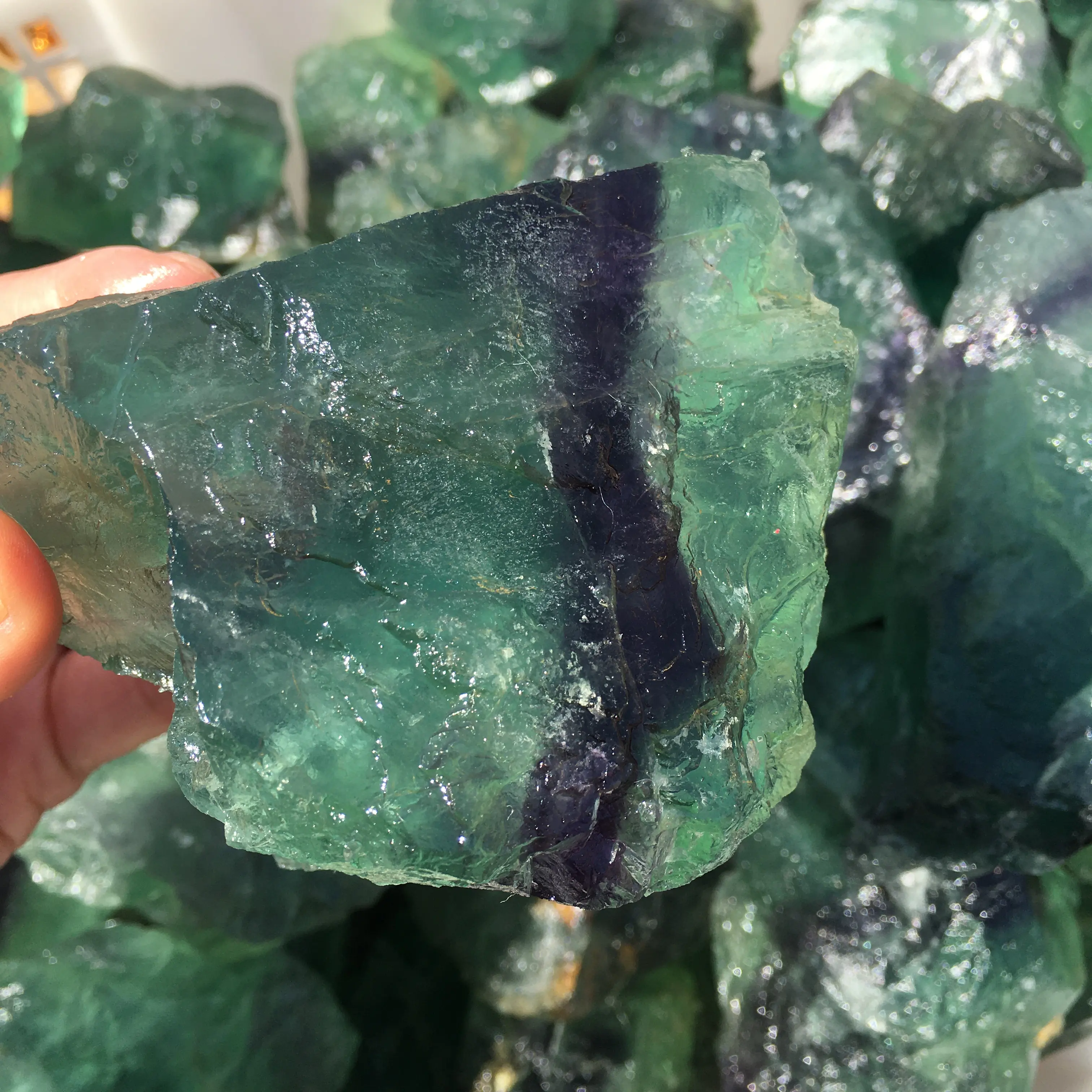Großhandel Bulk Roh edelstein Probe grün Fluorit Kristall Roh stein Mineral Energie Stein