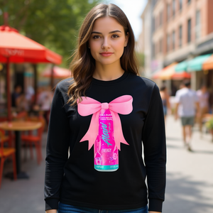 T-shirt promotionnel à manches longues Alani Nu Pink Energy Drink Lover Bow Coquette Trendy - Product Image 3