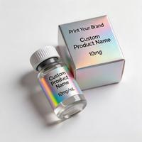 Boîtes en carton personnalisées avec design holographique pour flacons de peptides, 3 ml, 5 ml, 10 ml, avec étiquettes pour flacons de peptides en verre