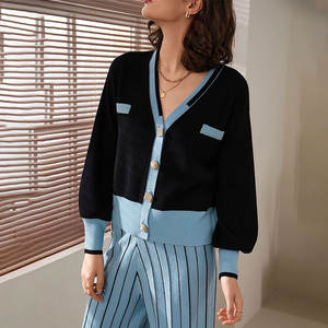 Suéteres de mujer, suéter de cachemira, cárdigan de punto informal con botones, abrigo, suéter de mujer - Product Image 3