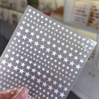 Autocollants adhésifs pour ongles Celebrity Starburst, étoiles 3D dorées et argentées, croissant de lune, mini décorations en plastique pour nail art français