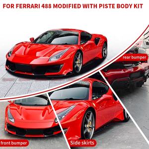 Nuevo Kit de Carrocería de Fibra de Carbono Estilo Pista para Ferrari 488, Parachoques Delantero y Trasero, Faldones Laterales, Rejilla de Ventilación del Capó - Product Image 4