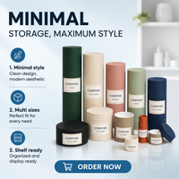 Tube d'emballage pour bougies personnalisé, boîte cylindrique en papier kraft avec couvercle, écologique, biodégradable, conteneur cadeau pour aromathérapie