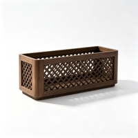 Jardinière en acier inoxydable pour hôtel, 120x40x50cm, revêtement poudré, pot de fleurs carré, prix d'usine en gros, logo personnalisé
