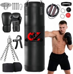 CZFIT Saco <span class=keywords><strong>de</strong></span> <span class=keywords><strong>Boxeo</strong></span> <span class=keywords><strong>de</strong></span> Arena para Taekwondo, sin Relleno, <span class=keywords><strong>de</strong></span> Pie, con Guantes y Accesorios - Product Image 1