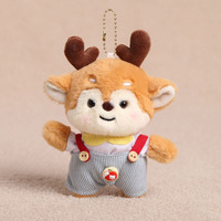 Porte-clés en peluche de cerf HongRuiKe, pendentif de sac cerf, ensemble couple 12cm, unisexe, cadeau de Noël
