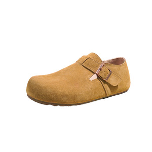 Mocasines de Gamuza para Mujer Birkenstock, Tacón Bajo, Suela de Corcho, Aumentan la Estatura, Zapatos Casuales, Estilo Primavera-Otoño - Product Image 1