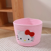 Panier tressé pliable 2025 au design animalier, écologique, couleur personnalisable, grand format, en corde de coton, pour rangement décoratif de chambre d'enfant