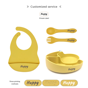 Plato para Bebés con Gran Succión en la Base, <span class=keywords><strong>de</strong></span> Grado Alimenticio, Lavable e Impermeable, con Cubiertos <span class=keywords><strong>y</strong></span> Logotipo Personalizado - Product Image 4