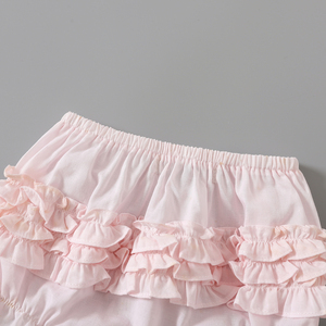 Nuevos pantalones cortos de algodón <span class=keywords><strong>con</strong></span> <span class=keywords><strong>volantes</strong></span> y cintura elástica para bebé niña, cubrepañales de encaje, braguitas para bebés y niñas pequeñas, paquete de braguitas. - Product Image 2